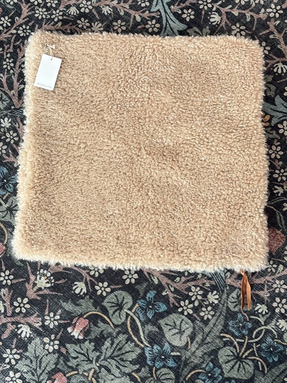 McGee & Co Shearling Throw Pillow Cover - Cream